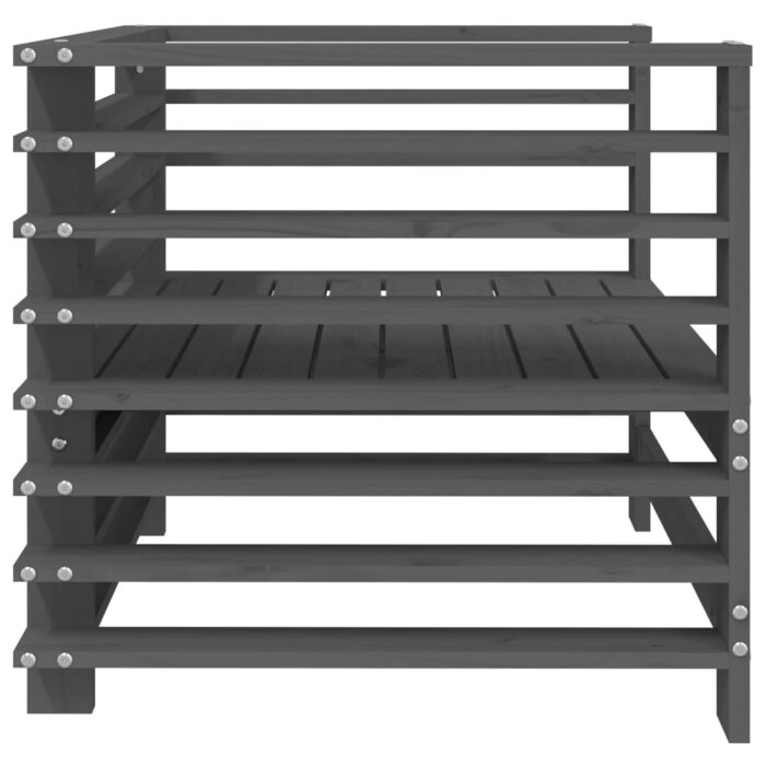 Chaises de jardin lot de 2 gris bois massif de pin – Image 3