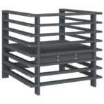 Chaises de jardin lot de 2 gris bois massif de pin – Image 4