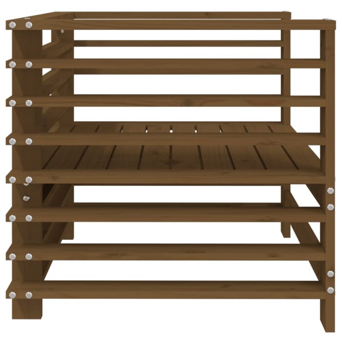 Chaises de jardin lot de 2 marron miel bois massif de pin – Image 3