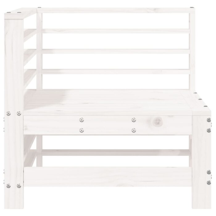 Canapés d'angle de jardin 2 pcs blanc bois de pin massif – Image 2