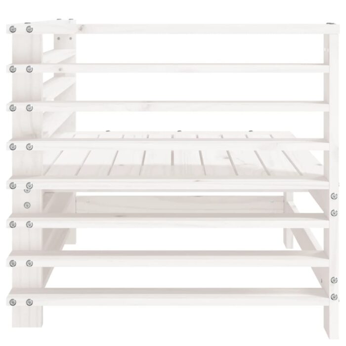 Canapés d'angle de jardin 2 pcs blanc bois de pin massif – Image 3