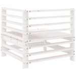 Canapés d'angle de jardin 2 pcs blanc bois de pin massif – Image 4