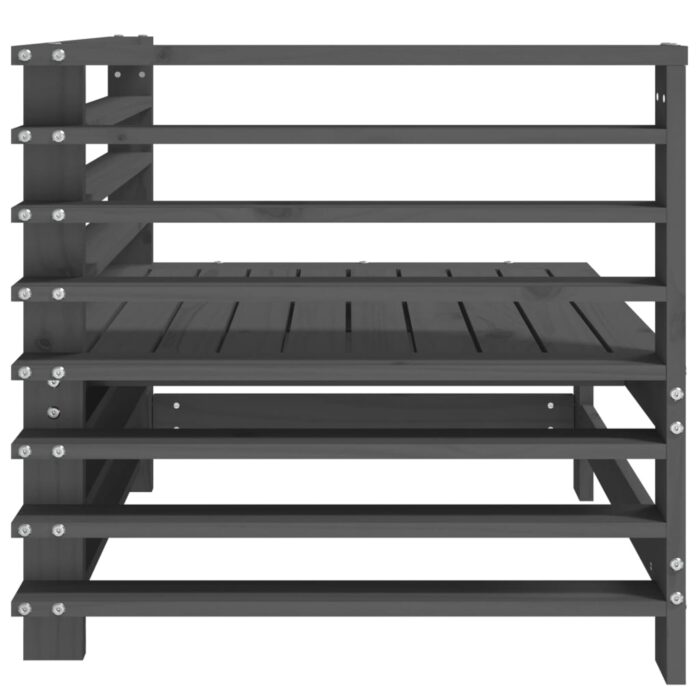 Canapés d'angle de jardin 2 pcs gris bois de pin massif – Image 3