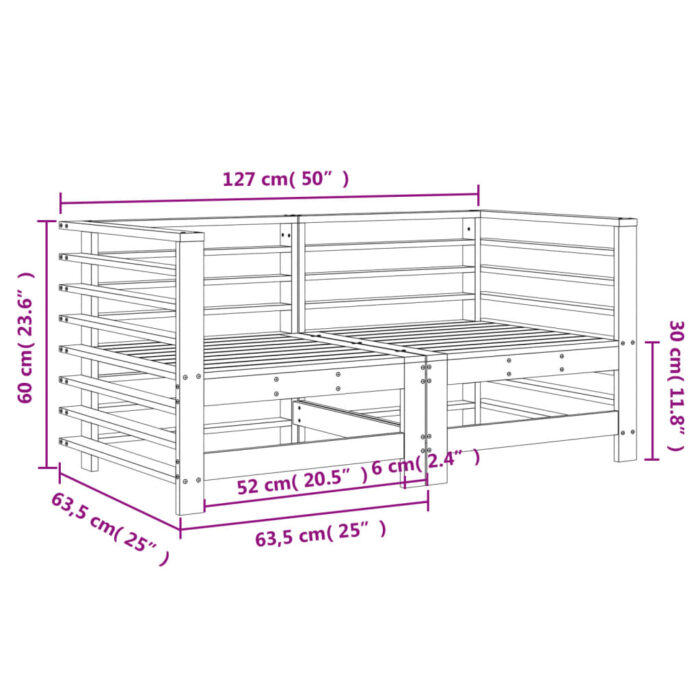 Canapés d'angle de jardin 2 pcs bois massif douglas – Image 6