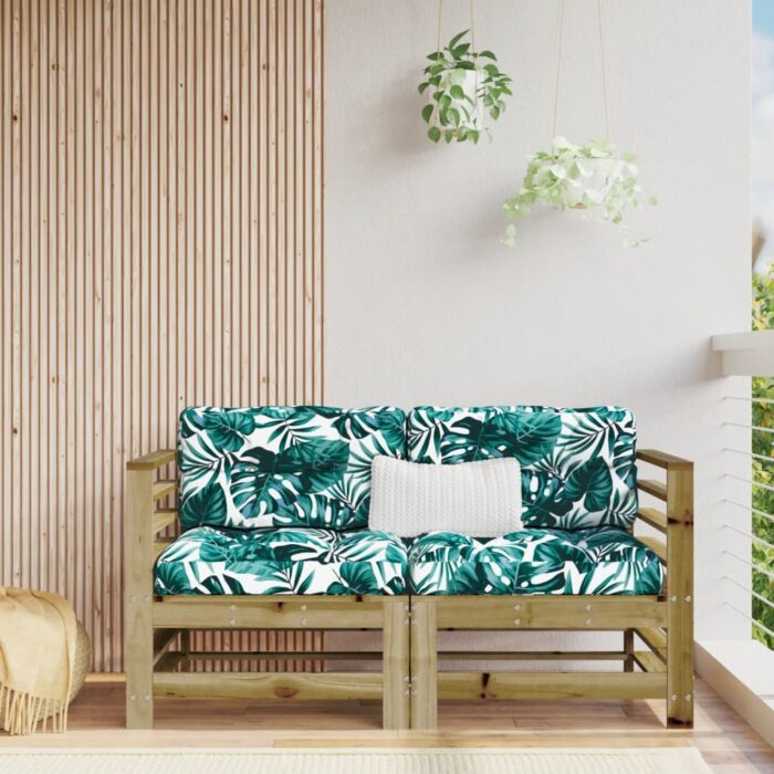 Canapés d'angle de jardin 2 pcs bois de pin imprégné – Image 1
