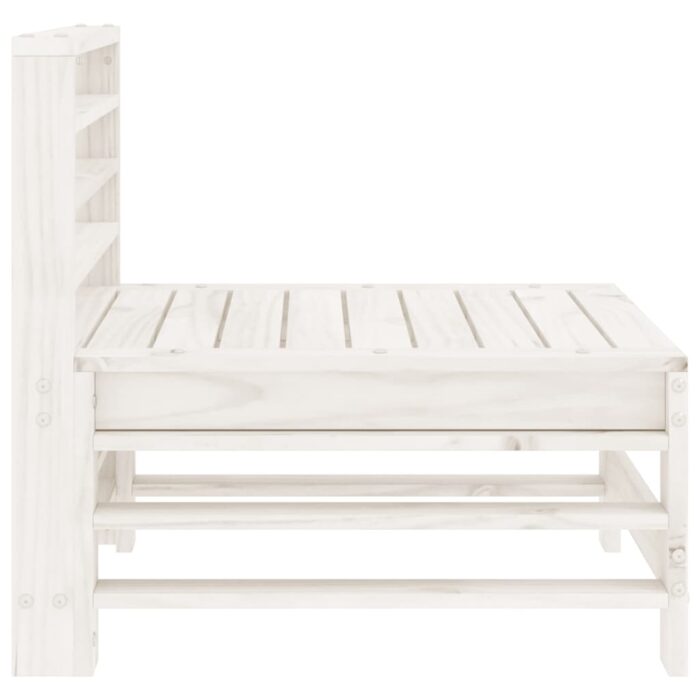 Canapés centraux de jardin 2 pcs blanc bois de pin massif – Image 3