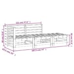 Salon de jardin 3 pcs bois massif de pin – Image 6