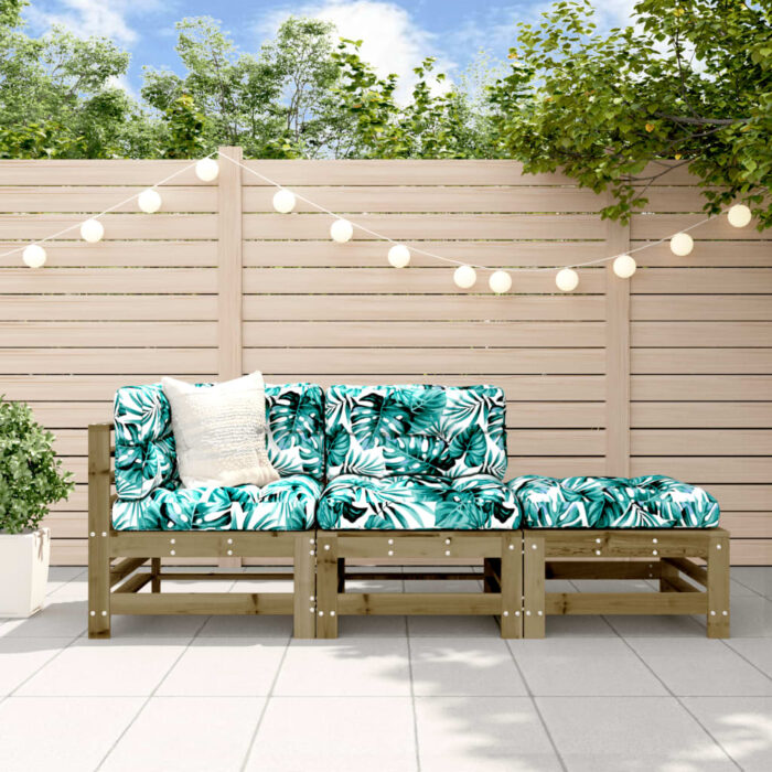 Salon de jardin 3 pcs bois de pin imprégné – Image 1