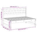 Canapé central de jardin gris 120x80 cm bois de pin massif – Image 5