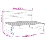 Canapé central de jardin 120x80 cm bois de pin imprégné – Image 5