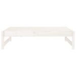 Repose-pied de jardin 120x80 cm blanc bois de pin massif – Image 2