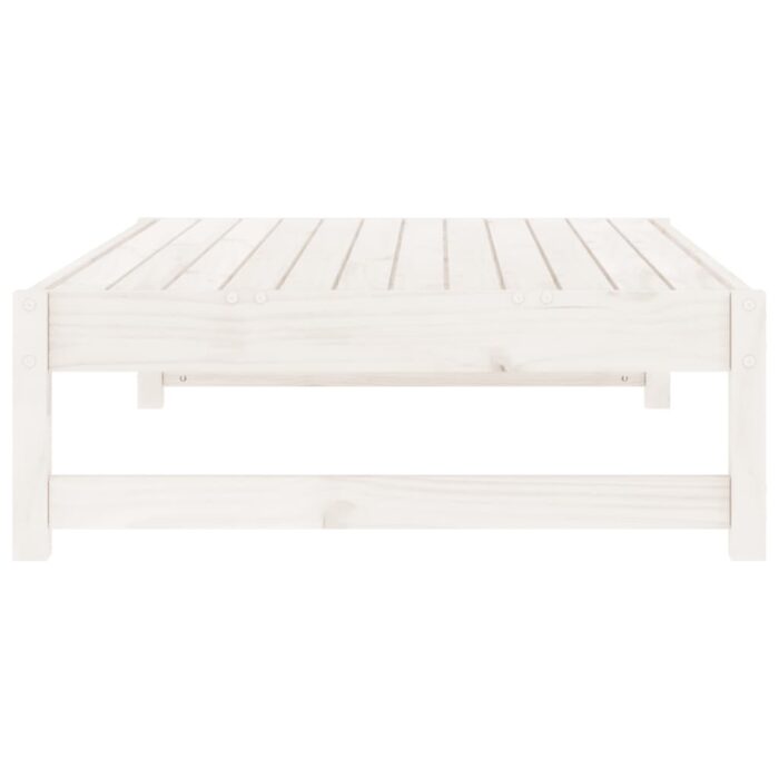 Repose-pied de jardin 120x80 cm blanc bois de pin massif – Image 3