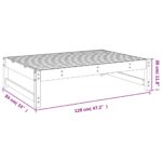 Repose-pied de jardin 120x80 cm blanc bois de pin massif – Image 6