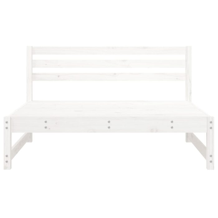 Canapés centraux de jardin 2pcs blanc 120x80 cm bois pin massif – Image 2