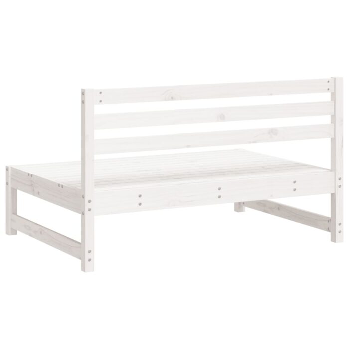 Canapés centraux de jardin 2pcs blanc 120x80 cm bois pin massif – Image 4