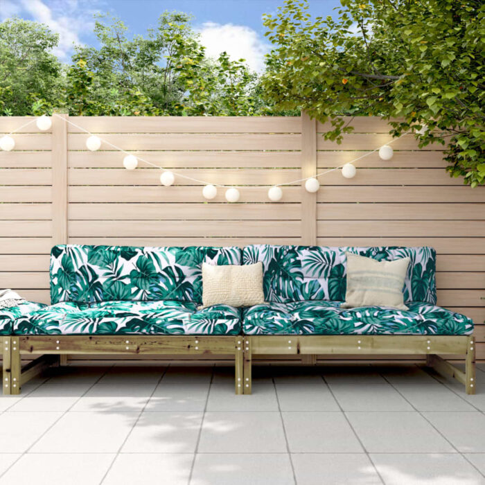 Canapés centraux de jardin 2 pcs 120x80 cm bois de pin imprégné – Image 1