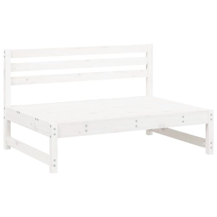 Salon de jardin 2 pcs blanc bois de pin massif – Image 2