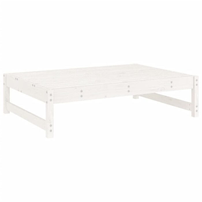 Salon de jardin 2 pcs blanc bois de pin massif – Image 3