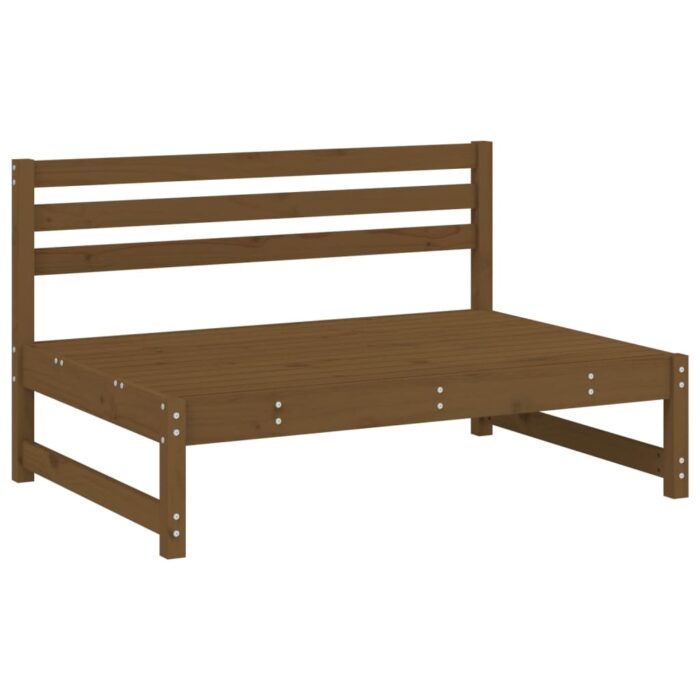 Salon de jardin 2 pcs marron miel bois de pin massif – Image 2