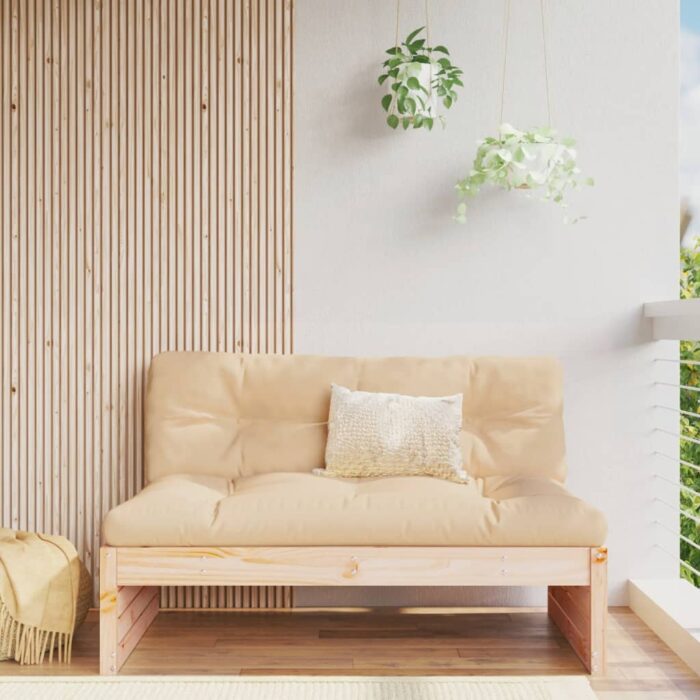 Canapé central de jardin 120x80 cm bois de pin massif – Image 1
