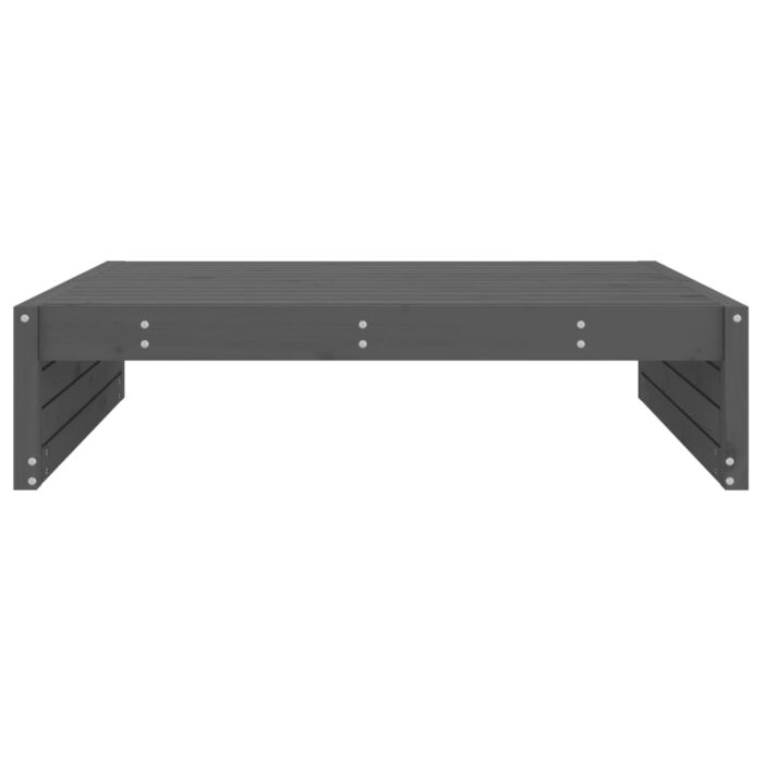 Repose-pied de jardin 120x80 cm gris bois de pin massif – Image 2