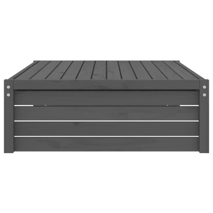 Repose-pied de jardin 120x80 cm gris bois de pin massif – Image 3