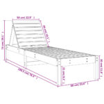 Chaise longue 199,5x60x74 cm bois massif de pin – Image 8