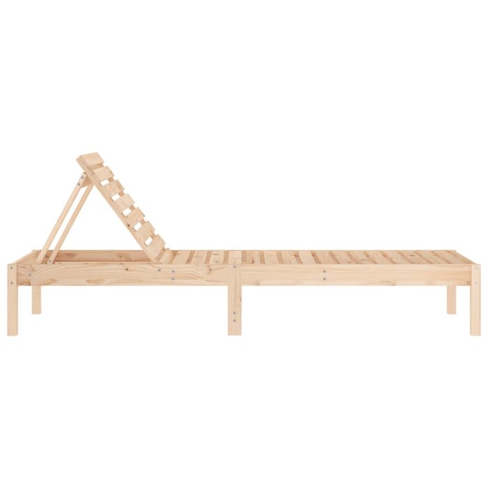 Chaises longues lot de 2 199,5x60x74 cm bois massif de pin – Image 3