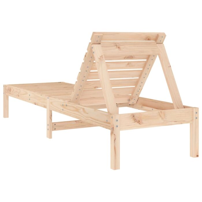 Chaises longues lot de 2 199,5x60x74 cm bois massif de pin – Image 4