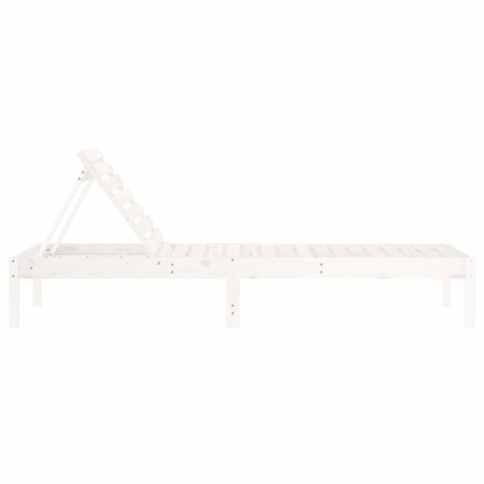 Chaises longues lot de 2 blanc 199,5x60x74cm bois massif de pin – Image 3