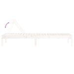 Chaises longues lot de 2 blanc 199,5x60x74cm bois massif de pin – Image 5