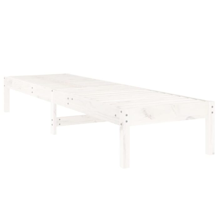 Chaises longues lot de 2 blanc 199,5x60x74cm bois massif de pin – Image 6