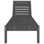 Chaises longues lot de 2 gris 199,5x60x74 cm bois massif de pin – Image 2