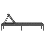 Chaises longues lot de 2 gris 199,5x60x74 cm bois massif de pin – Image 3