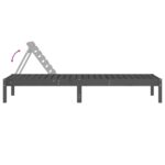 Chaises longues lot de 2 gris 199,5x60x74 cm bois massif de pin – Image 5