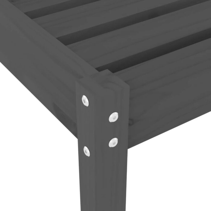 Chaises longues lot de 2 gris 199,5x60x74 cm bois massif de pin – Image 7