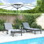 Chaises longues lot de 2 gris 199,5x60x74 cm bois massif de pin