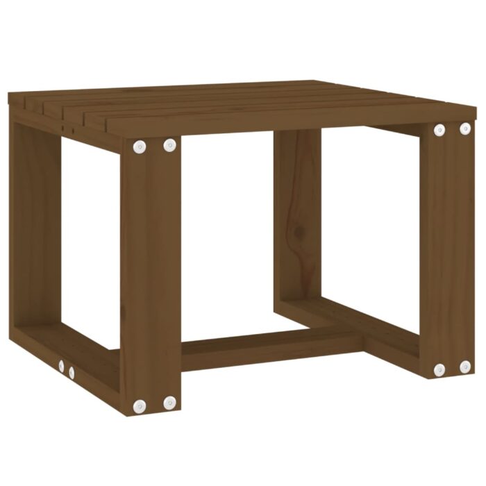 Table d'appoint jardin marron miel 40x38x28,5cm bois massif pin – Image 3