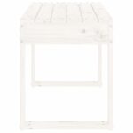 Banc de jardin blanc 80x38x45 cm bois massif de pin – Image 2