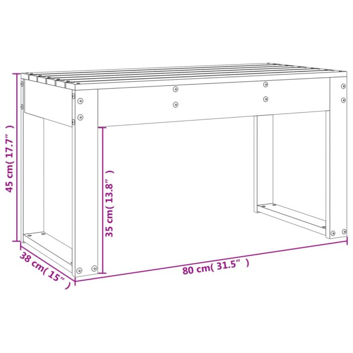 VXL8720845808549_g_en_hd_6.jpg Banc de jardin blanc 80x38x45 cm bois massif de pin – Image 6