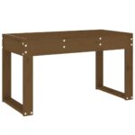 Banc de jardin marron miel 80x38x45 cm bois de pin massif – Image 3