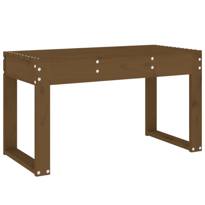 Banc de jardin marron miel 80x38x45 cm bois de pin massif – Image 3