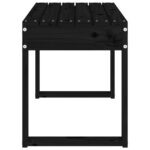 Banc de jardin noir 80x38x45 cm bois massif de pin – Image 2