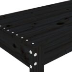 Banc de jardin noir 80x38x45 cm bois massif de pin – Image 4