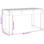 Banc de jardin noir 80x38x45 cm bois massif de pin – Image 6