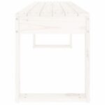 Banc de jardin blanc 110x38x45 cm bois massif de pin – Image 2
