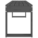 Banc de jardin gris 110x38x45 cm bois massif de pin – Image 2
