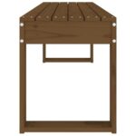Banc de jardin marron miel 110x38x45 cm bois de pin massif – Image 2