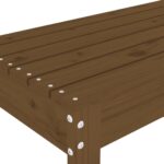 Banc de jardin marron miel 110x38x45 cm bois de pin massif – Image 4
