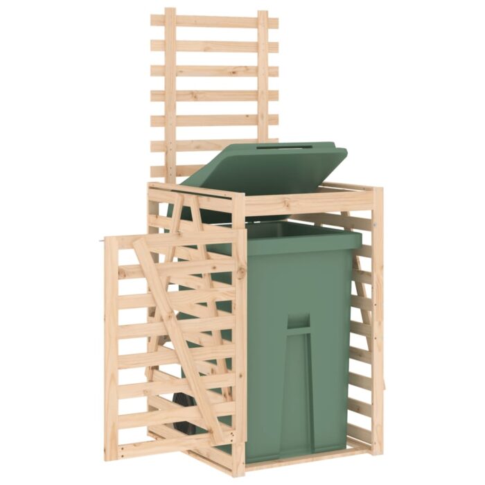 Abri pour poubelle sur roulettes 84x90x128,5 cm bois massif pin – Image 2